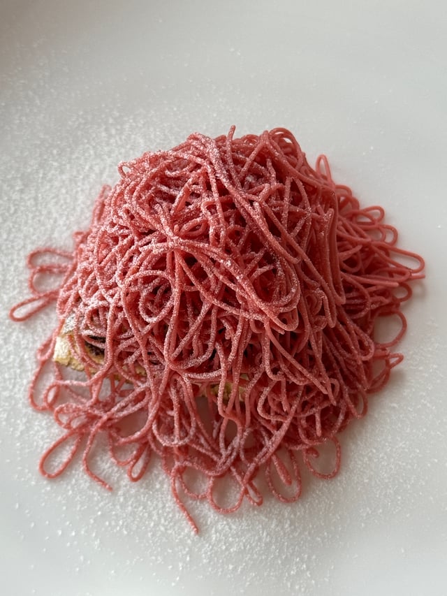 朝食ビュッフェにあったいちごと生どら焼き？のモンブラン